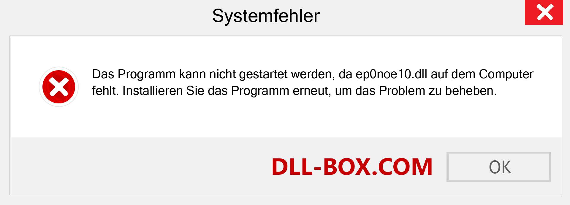 ep0noe10.dll-Datei fehlt?. Download für Windows 7, 8, 10 - Fix ep0noe10 dll Missing Error unter Windows, Fotos, Bildern